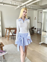 1491. 스트라이프 셔츠 레이어드 2pc