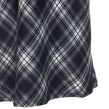 8287 Logo Check-pattern Long Skirt (Navy)