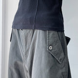 Knee-Pleat Pocket Wide Pants