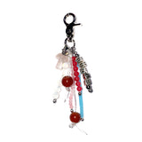 mushroom gemstone keyring (pink)