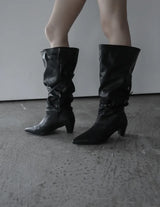 1214 City Belt Stiletto Long Boots (5cm)