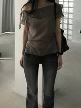 Layer off-shoulder blouse (3 colors)