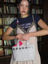 【即日発送】Sunday Tote Bag (button wide)(grey)