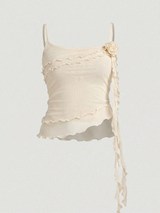 ROSE DRAPE MESH CAMISOLE (IVORY, BLACK 2COLORS!)
