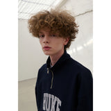 HUKE Logo Navy Half zip-up MTM