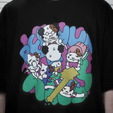フェイクナッツ ステインファイティング ブラック ボクシー オーバーサイズ Tシャツ