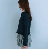 ドットフリルTシャツ (navy)