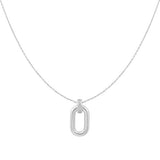 [worn by kim heejae] silver oval hoop rhodium plating + 925 silver necklace N062-01H