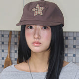 star symbol patch cap brown