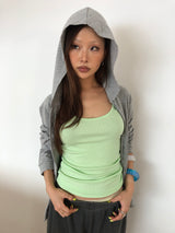SLUB HOOD ZIP-UP