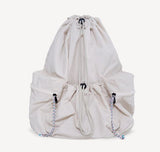 DRAWSTRING NYLON BACKPACK CREAM BEIGE