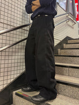 Back pocket dyed barrel denim pants