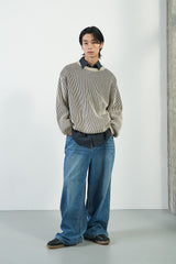 contrast ribbed knit