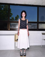 (2color) Flap Shirt Collar Flare Skirt