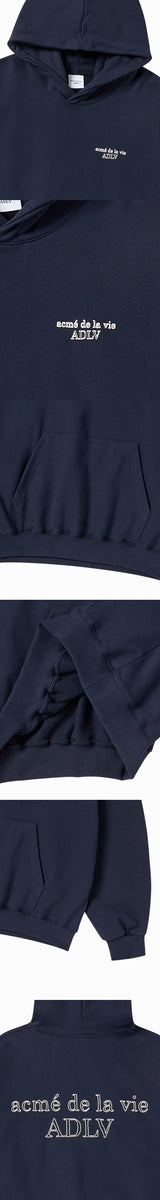 25FW BORDER LINE BASIC LOGO HOODIE DARK NAVY