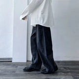 Curved Drawstring Linen Trousers