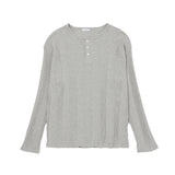 ヘンリーネック長袖Tシャツ