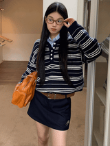 ネイビーAラインミニスカート