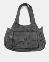Sissu Pocket Buckle Leather Shoulder Crossbody Bag