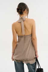Sheer halter dress