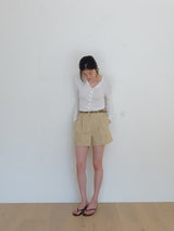 Sun Pin-tuck Shorts - Beige