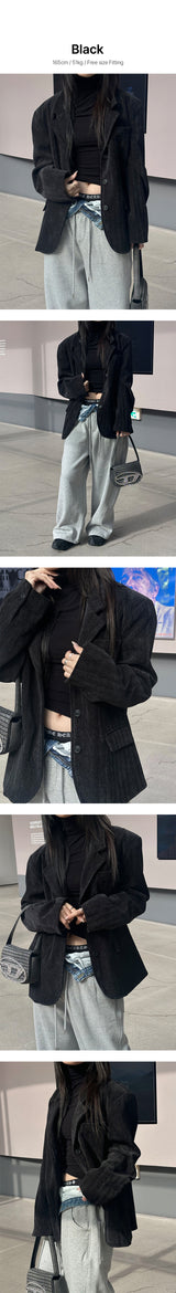 [F/W] Velvet overfit blazer(2color)