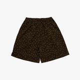 flower turn-up shorts_brown