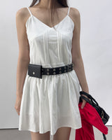 Melin V-neck Strappy Sleeveless Flare Mini Dress
