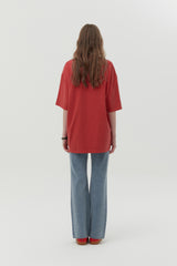 メルティングチェリーピグメントウォッシングTシャツ [RED]