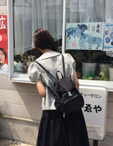 オディール ダブル ボタン パフ チェック カラー シャツ ブラウス