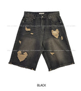 Heart Destroyed Bermuda Pants