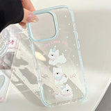 Summer Blue Edge Sweet Cartoon Puppy Jelly iPhone Case