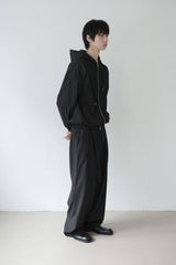 stripe belted slacks