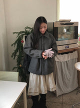 [unisex] Higgem Wool Collar Half Coat