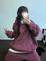 シープフリース🐑フラワースナップオーバーピグメントフーディー💛🩶🩷3カラー