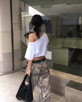 Tree denim pants