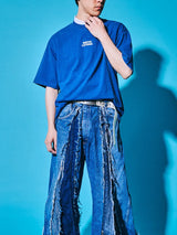 サクラアニマルズネイビーデニムウォッシュドTシャツ (カウ)