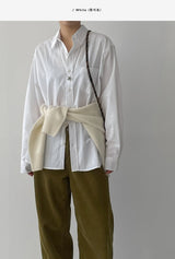 [Unisex] ソリッドコットンオーバーフィットシャツ