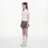 Classic Ribbon Pleated Skirt - CHARCOAL