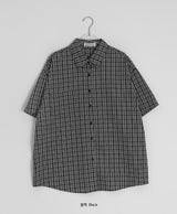 26SS★ [BAONHAUS] キネンズオーバーチェック半袖シャツ