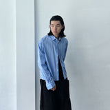 Boxy Cropped Striped Shirt
