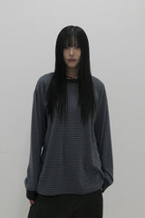 シンボルロゴストライプTシャツ チャコール