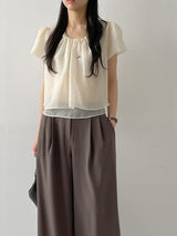 [Summer ver.] Tie Two Tuck Long Wide Slacks