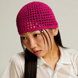Crochet Net Beanie (pink)