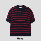 Iru Boucle Stripe Collar Knit