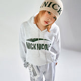 NICOLE CRACK BIG LOGO HOODY_MELANGE BLACK