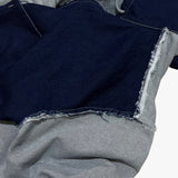 layered deconstructed zip-up hoodie_blue