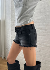 DEEP BLACK DENIM SHORTS (S-L)