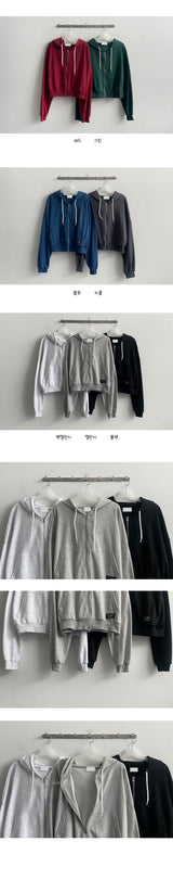Early Patch Semi-Cropped Hooded Zip-Up