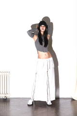 07 ZIP WASHED SKIRT IVORY